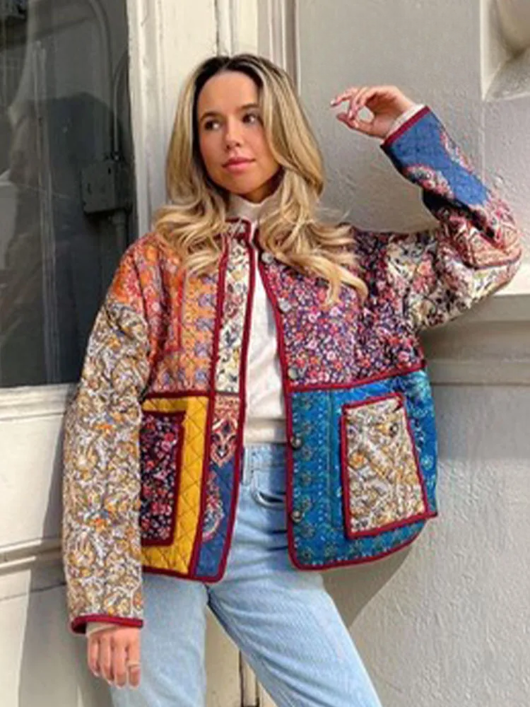 Brianna - Manteau à imprimé floral et poches plaquées