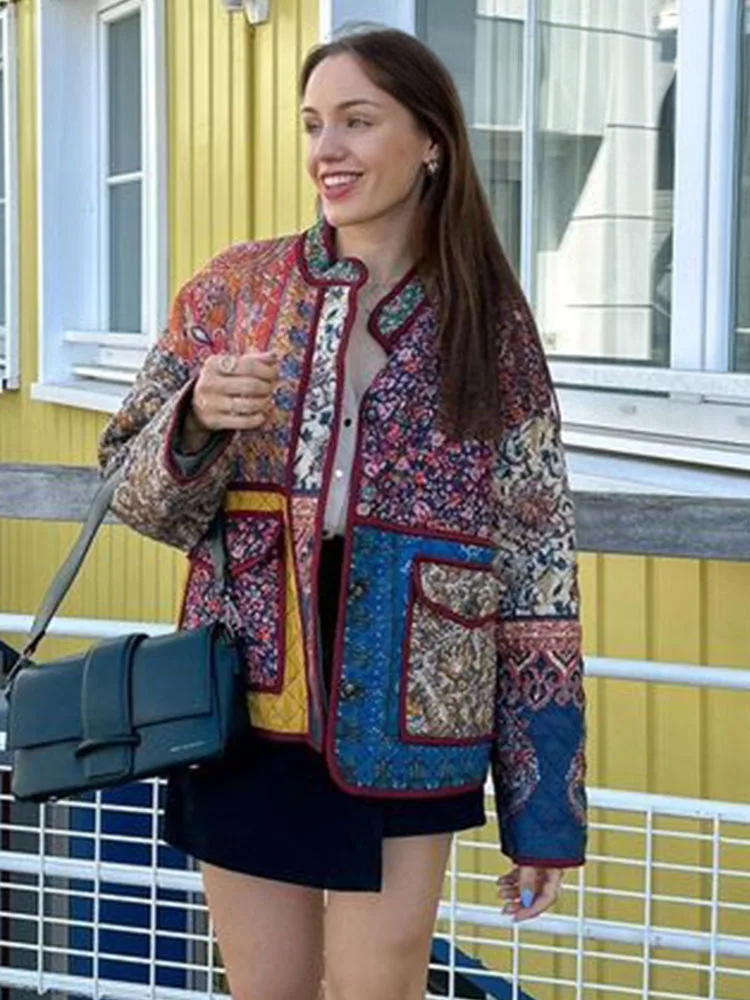Brianna - Manteau à imprimé floral et poches plaquées