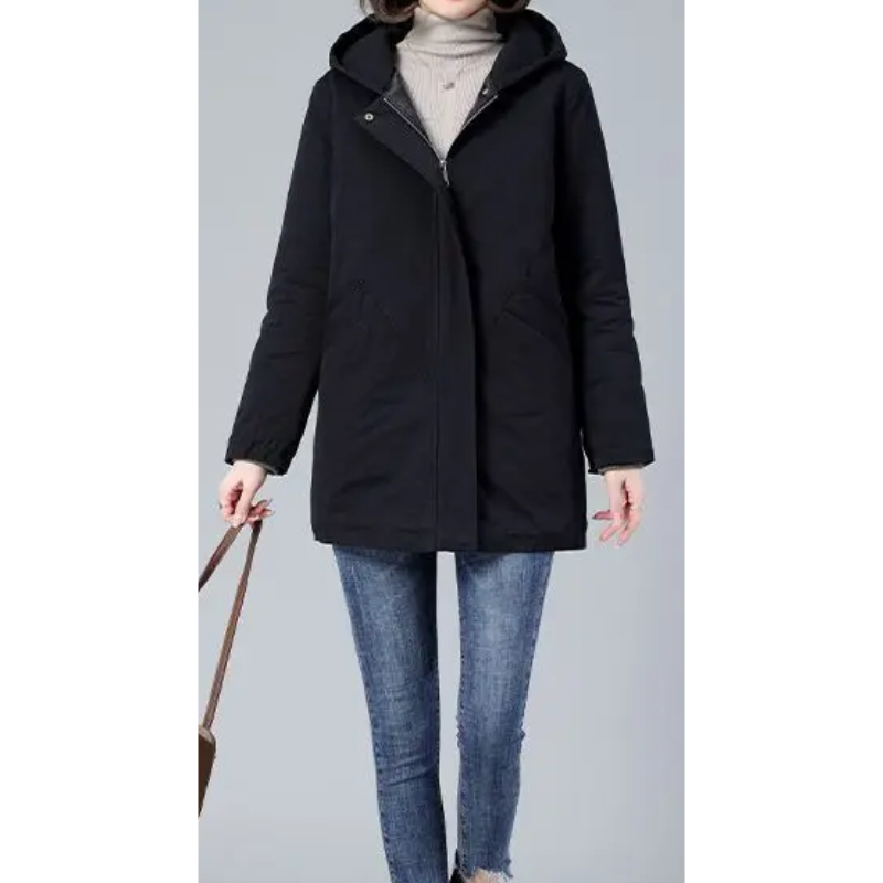 Adélise | Veste Hiver Femme Slim Fit Matelassée avec Capuche et Fermeture Éclair – Confort et Élégance