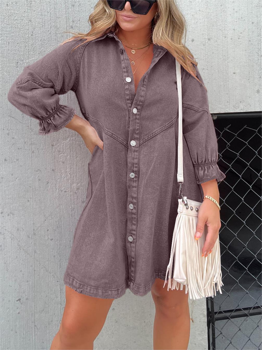 Robe en jean - manches bouffantes - Projet Paris - Style unique et tendance - Confort casual - Parfaite pour un look moderne