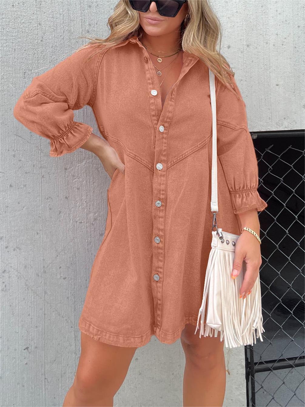Robe en jean - manches bouffantes - Projet Paris - Style unique et tendance - Confort casual - Parfaite pour un look moderne