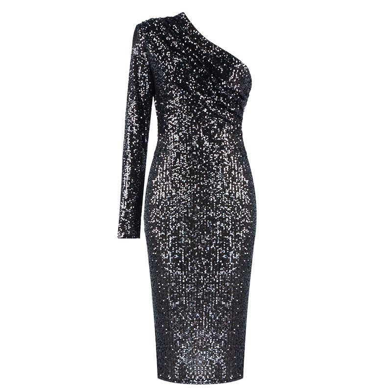 Robe de soirée - décolleté en drapé - Projet Paris - Élégante et sophistiquée