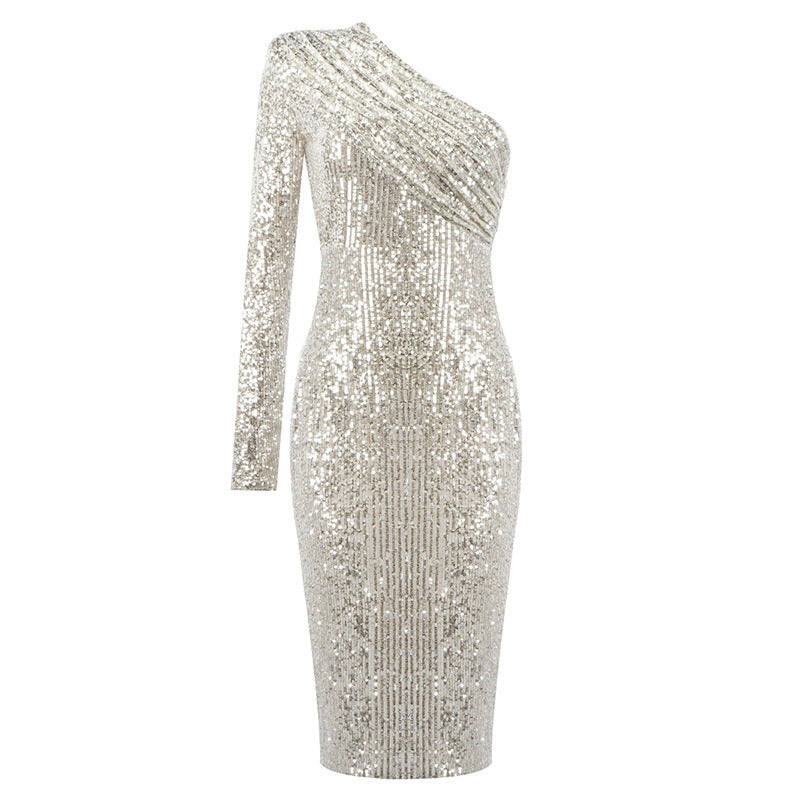 Robe de soirée - décolleté en drapé - Projet Paris - Élégante et sophistiquée