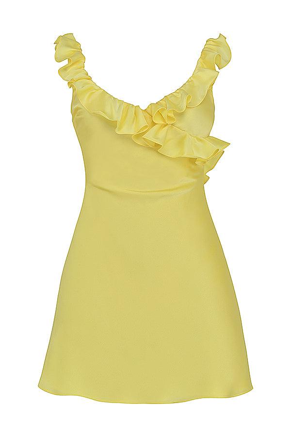 Robe mini en satin à volants - Élégante et féminine - Projet Paris - Tissu doux