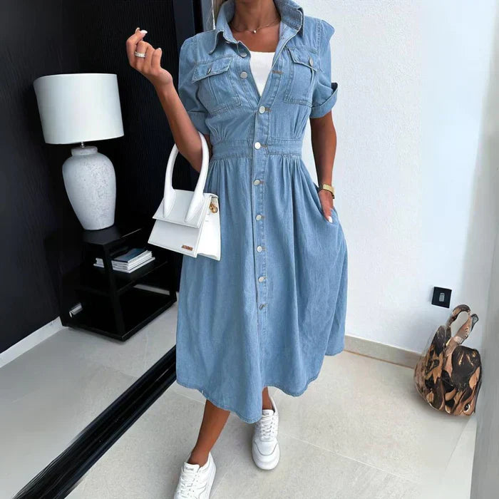 Robe en denim tendance pour femmes - Look moderne et décontracté - Projet Paris - Parfaite pour une tenue casual