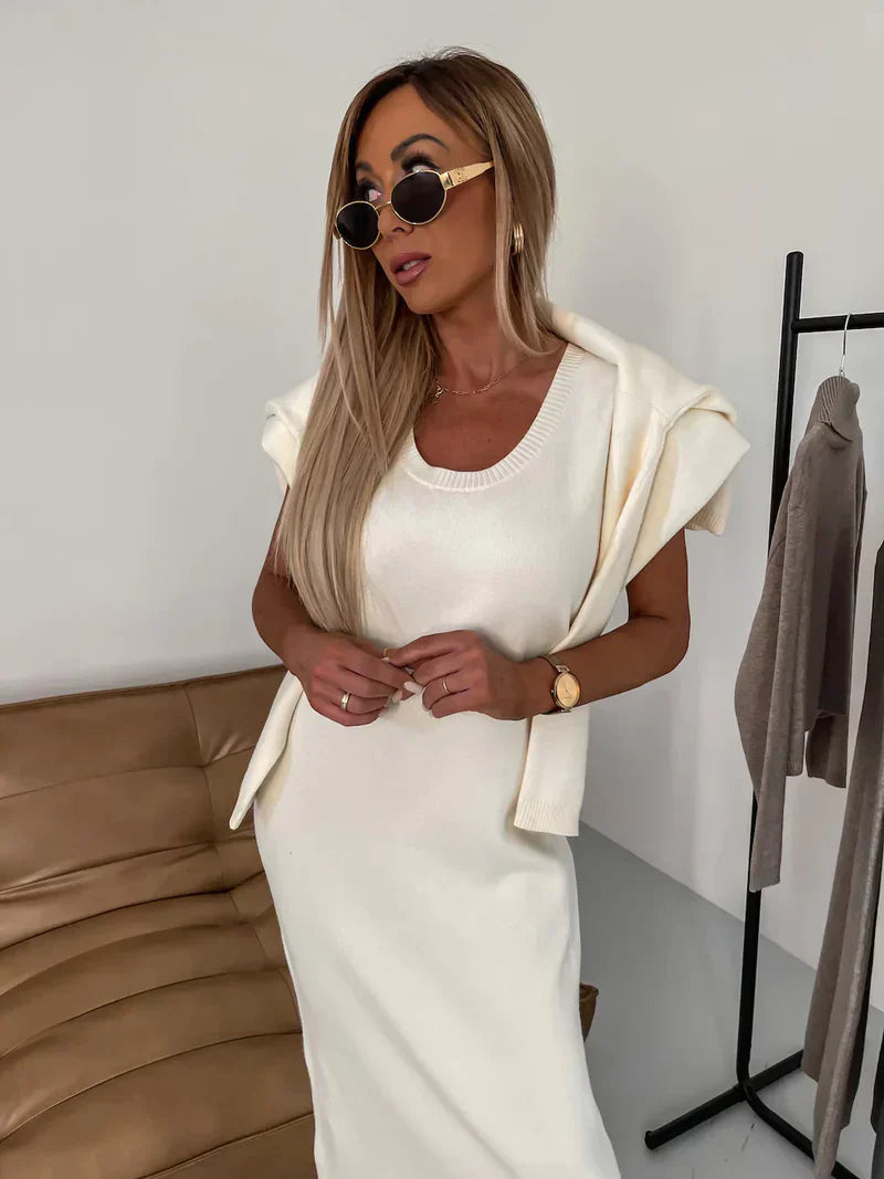 Solange | Robe avec col roulé assorti