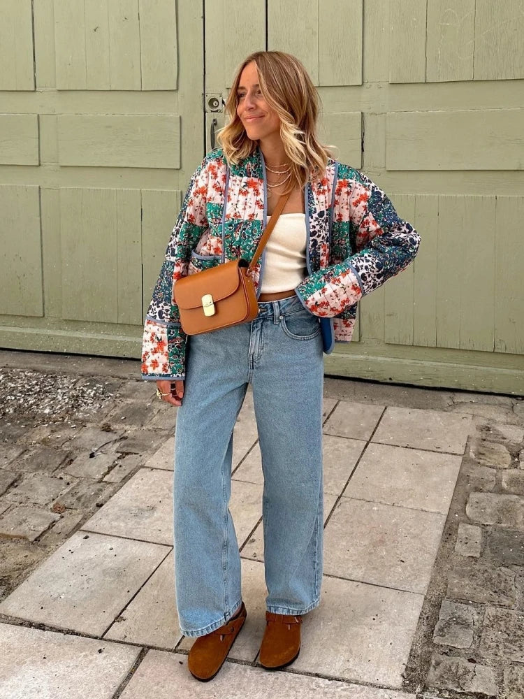 Emmy - Veste vintage à carreaux souples