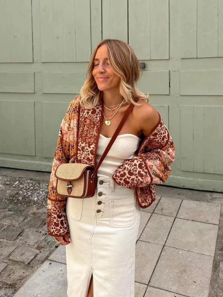 Emmy - Veste vintage à carreaux souples