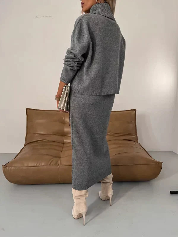 Solange | Robe avec col roulé assorti