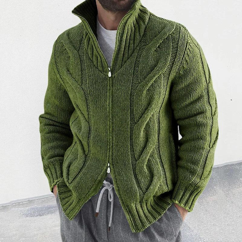 William Cardigan - Cardigan en tricot avec col montant et fermeture éclair