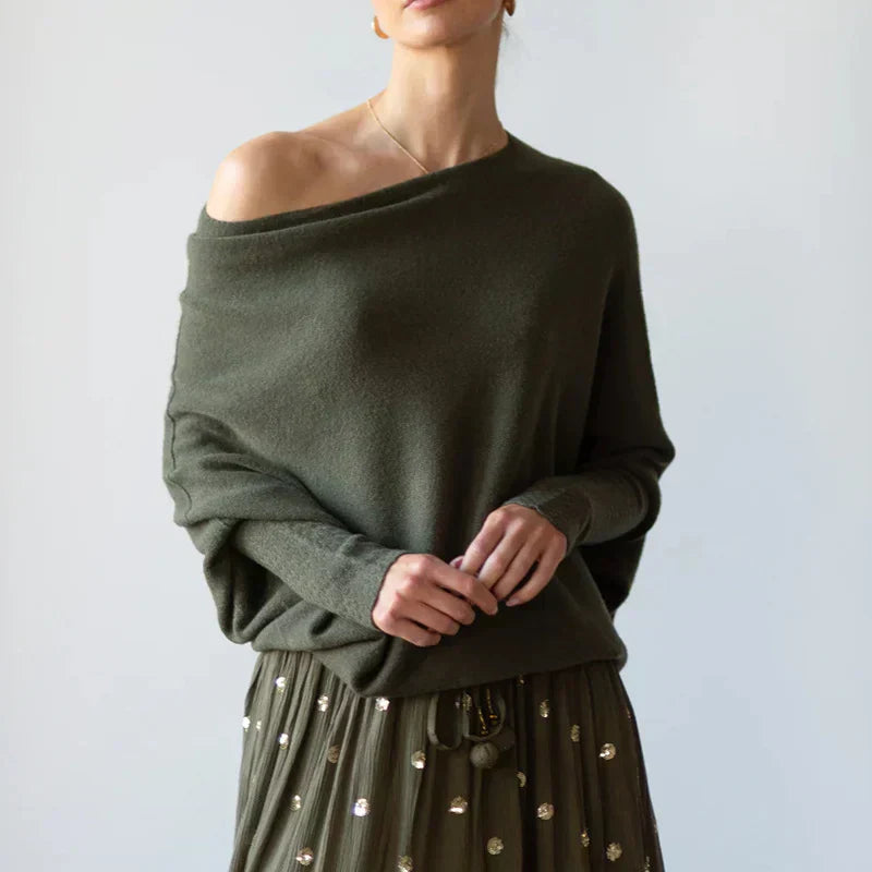 Élise - Pull drapé asymétrique