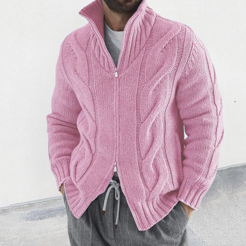 William Cardigan - Cardigan en tricot avec col montant et fermeture éclair