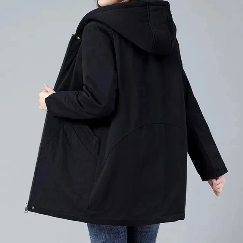 Adélise | Veste Hiver Femme Slim Fit Matelassée avec Capuche et Fermeture Éclair – Confort et Élégance