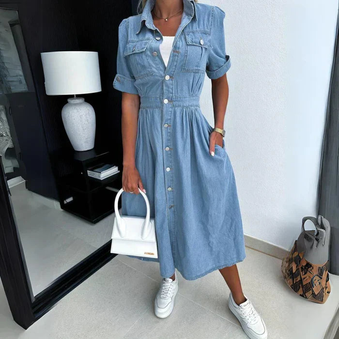 Robe en denim tendance pour femmes - Look moderne et décontracté - Projet Paris - Parfaite pour une tenue casual