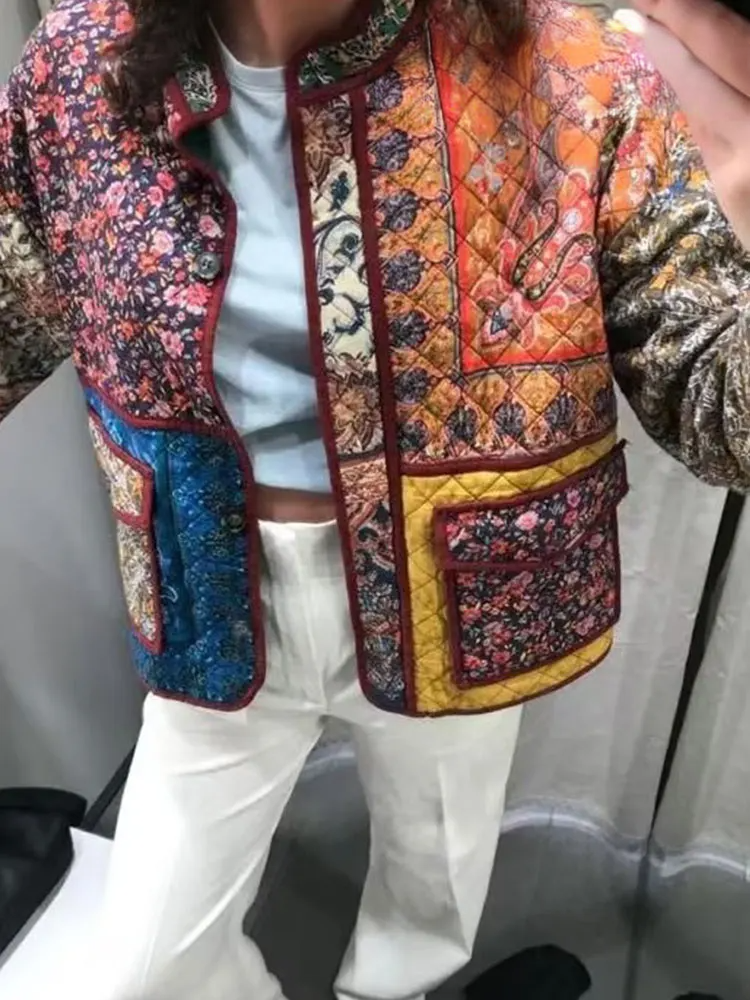 Brianna - Manteau à imprimé floral et poches plaquées