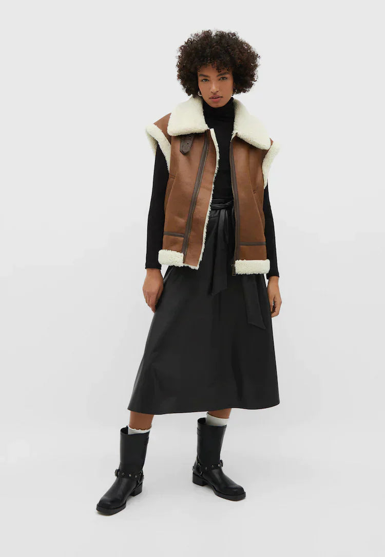 Bodywarmer en cuir de Jade - Chaud et tendance