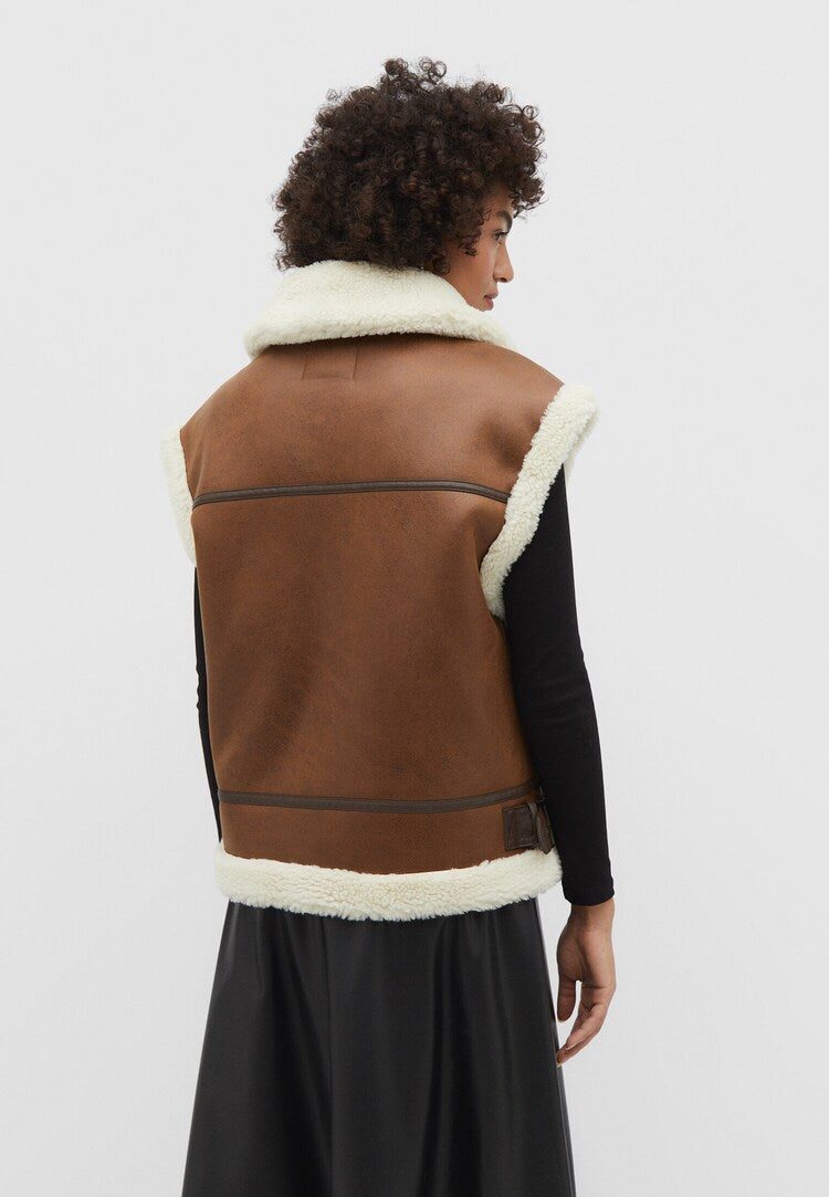 Bodywarmer en cuir de Jade - Chaud et tendance