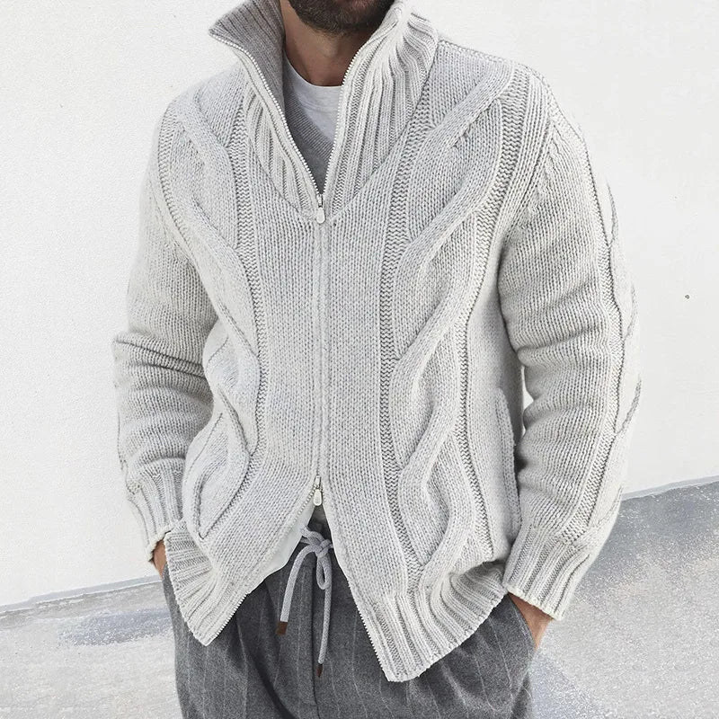 William Cardigan - Cardigan en tricot avec col montant et fermeture éclair