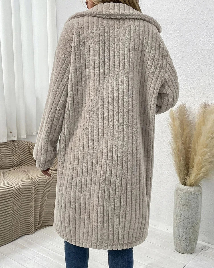 Aurora - manteau d'hiver confortable en peluche à simple boutonnage
