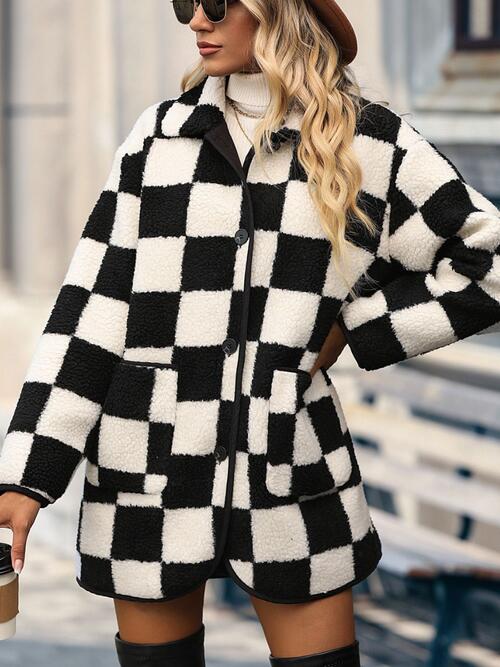 Limesa | Veste Douce à Carreaux avec Boutons et Poches