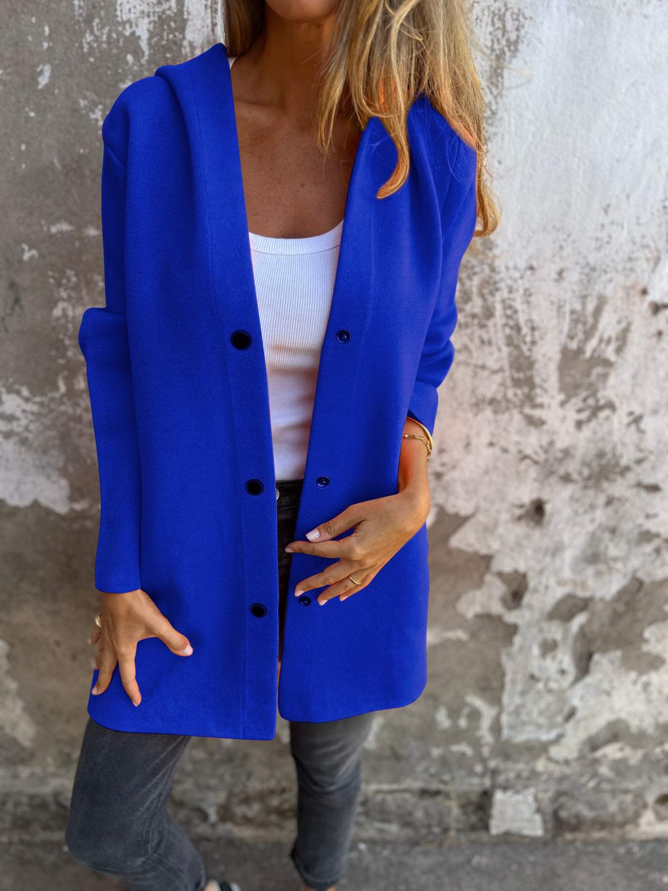 Veste casual à capuche pour femme