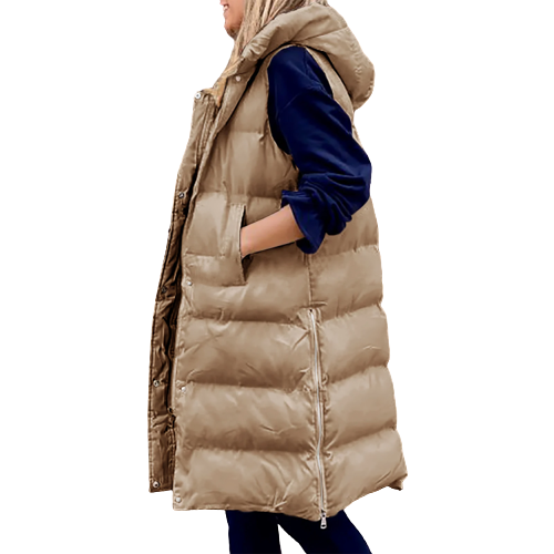 Gilet rembourré avec capuche pour femme