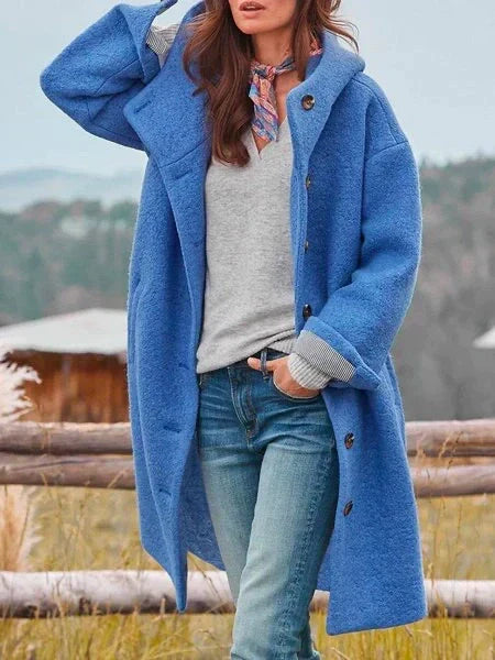 Élégant manteau long en laine