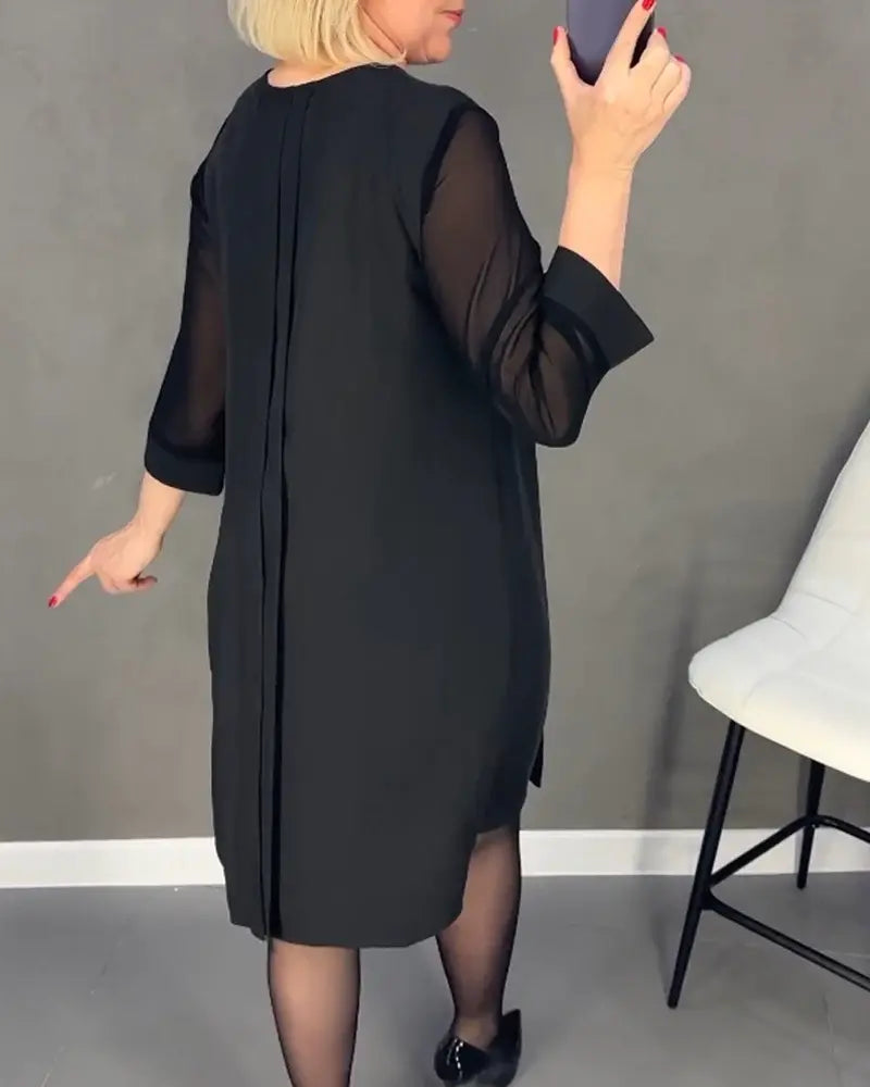 Robe simple à manches mi-longues - Projet Paris - Confort et simplicité - Idéale pour toutes les occasions