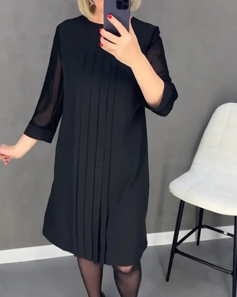 Robe simple à manches mi-longues - Projet Paris - Confort et simplicité - Idéale pour toutes les occasions