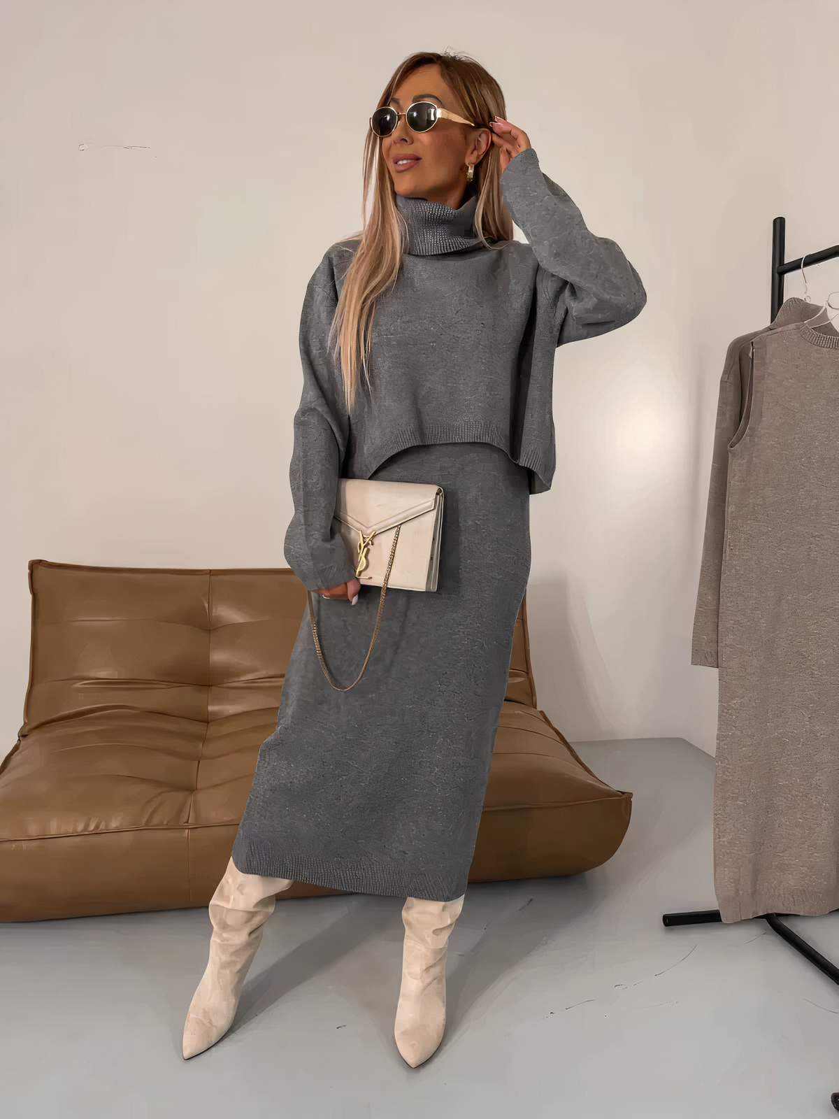 Sophie - Pull et robe en maille