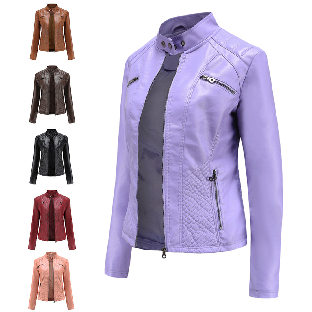 Saraya | Veste Biker en Cuir Printemps pour Femme