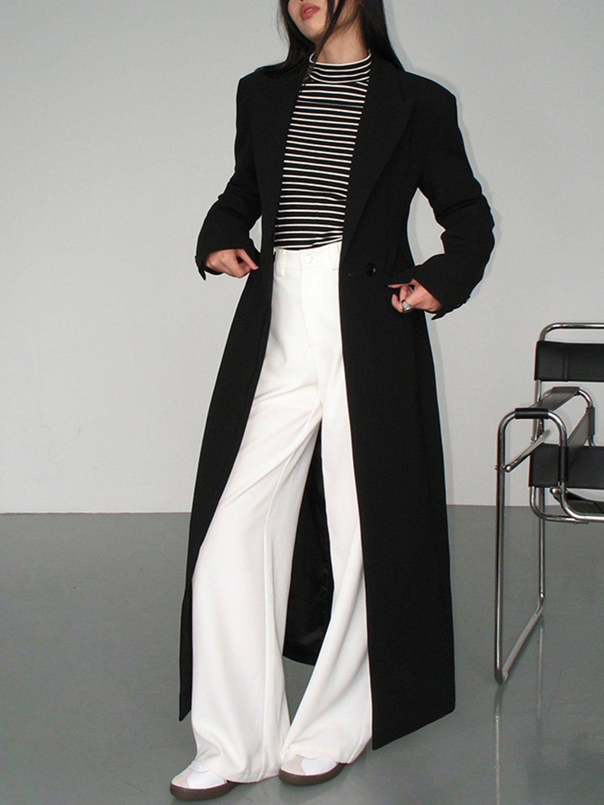 Trench-coat à manches longues pour femmes