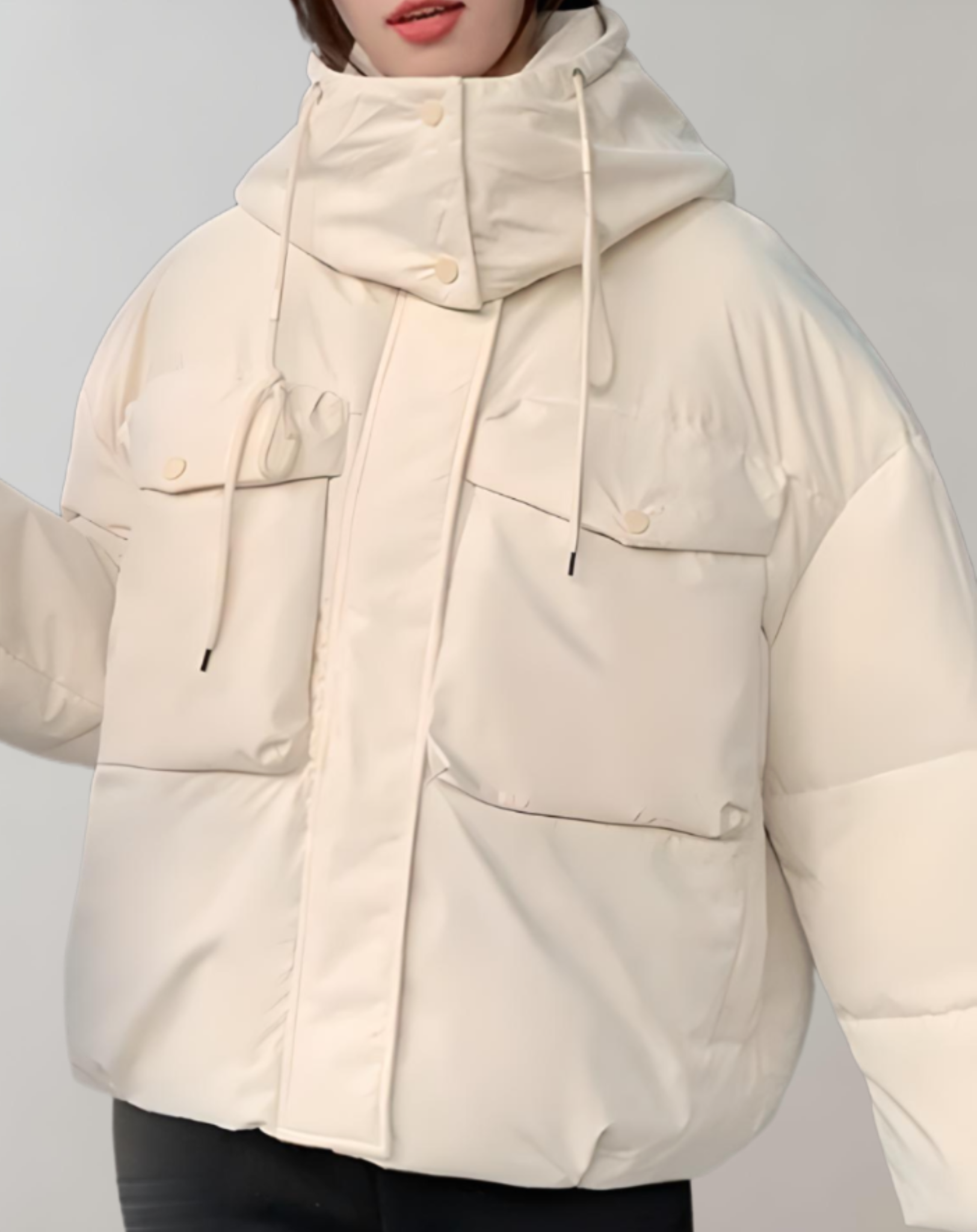 Olivia - Manteau d'hiver chaud et matelassé avec capuche, poches et fermeture éclair