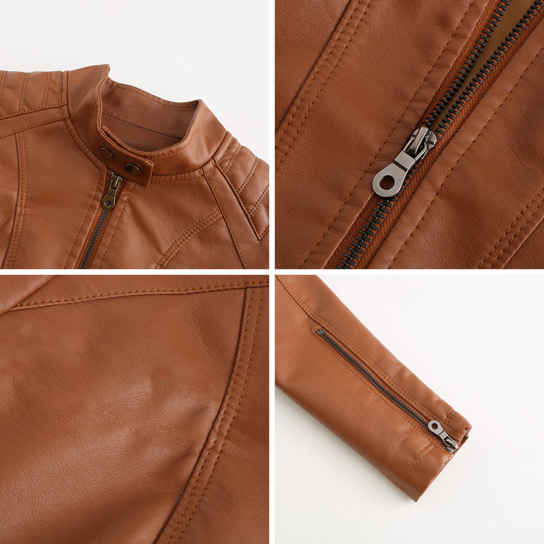 Saraya | Veste Biker en Cuir Printemps pour Femme