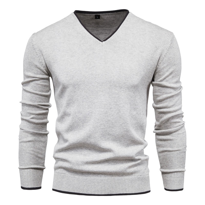Pull Matthias - Pull coupe slim avec col en V classique