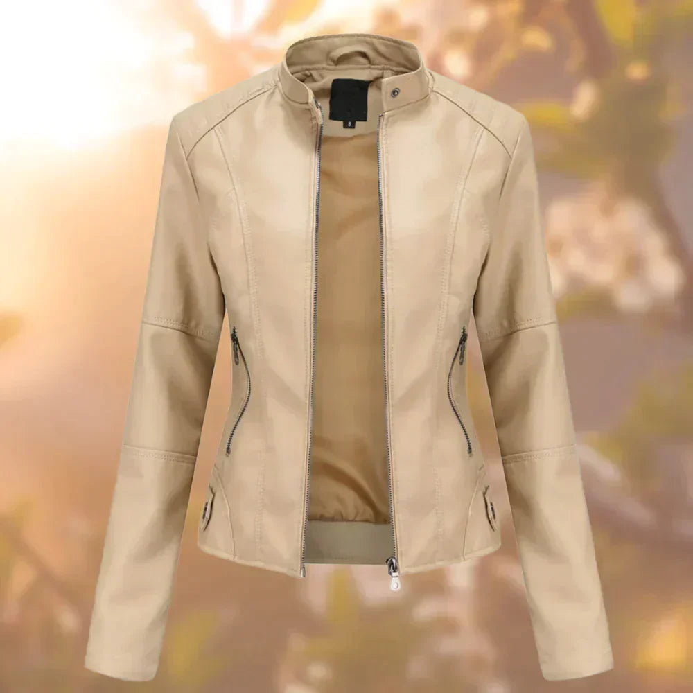 Veste en cuir surdimensionnée pour femme