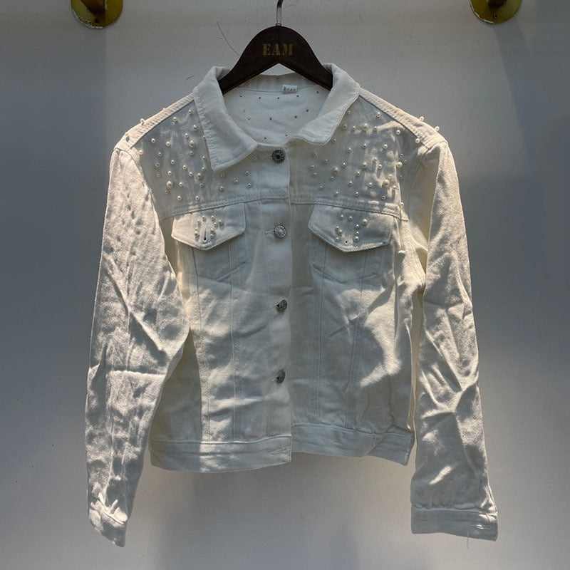Ginny - veste en jean décontractée avec perles