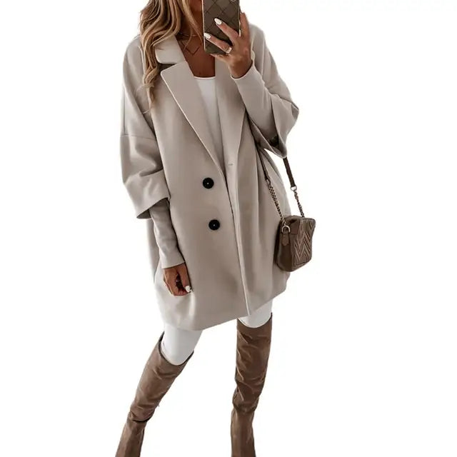 Angelina - Veste longue élégante à manches 3/4