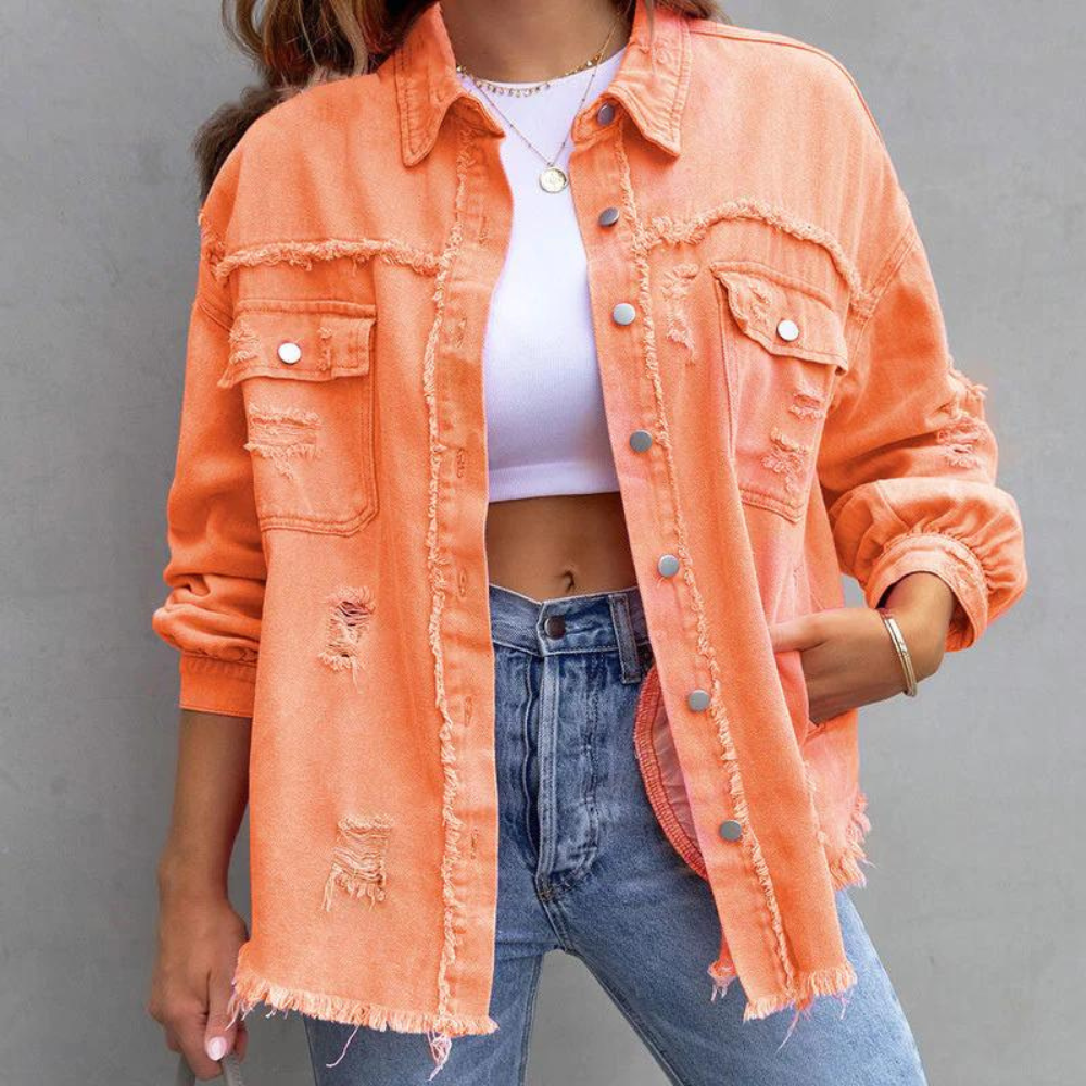 Alana - veste décontractée en jean déchiré chic