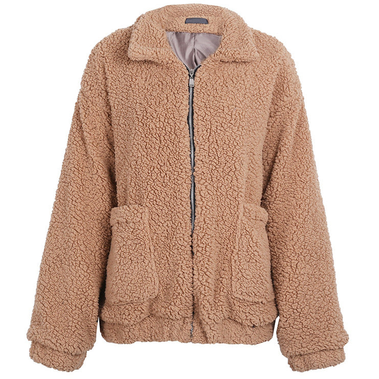 Philomena | Veste Oversized en Fleece Douillet avec Fermeture Éclair et Poches Latérales Pour Femme