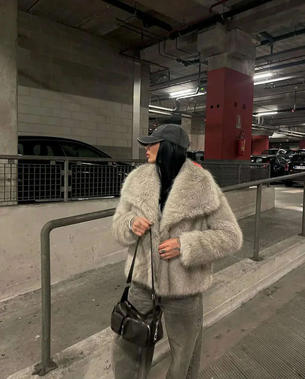 Paisley - manteau de fourrure tendance avec col