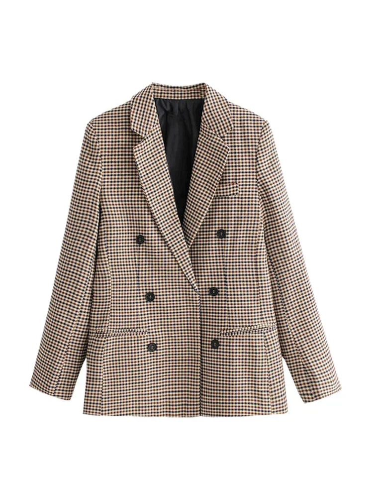 Amity – Blazer à Carreaux Vintage