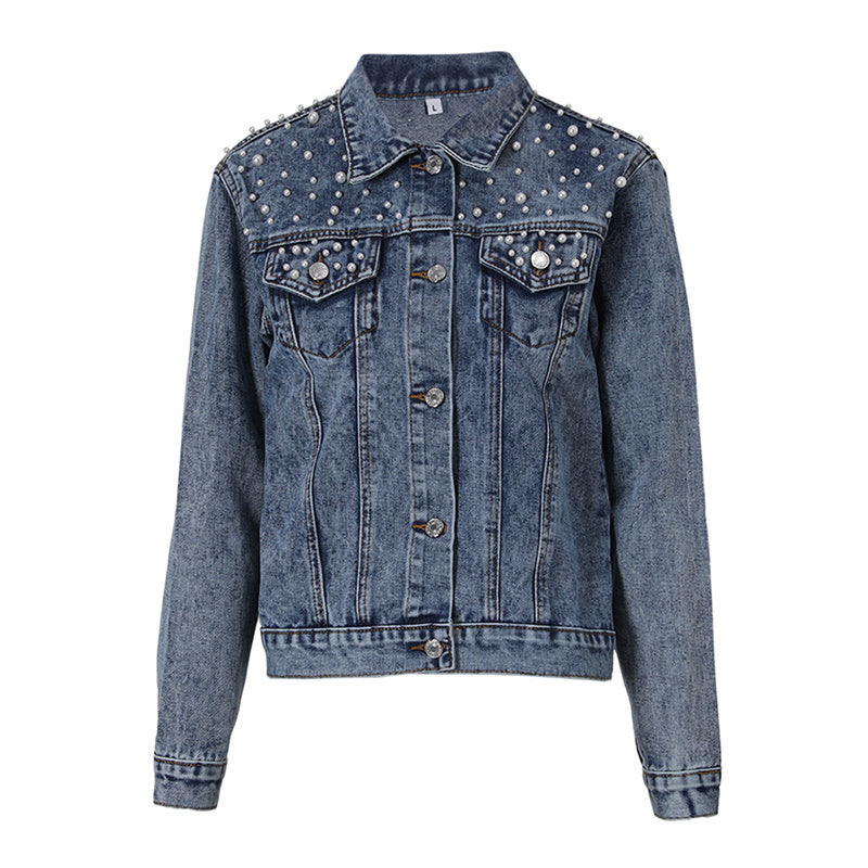 Ginny - veste en jean décontractée avec perles