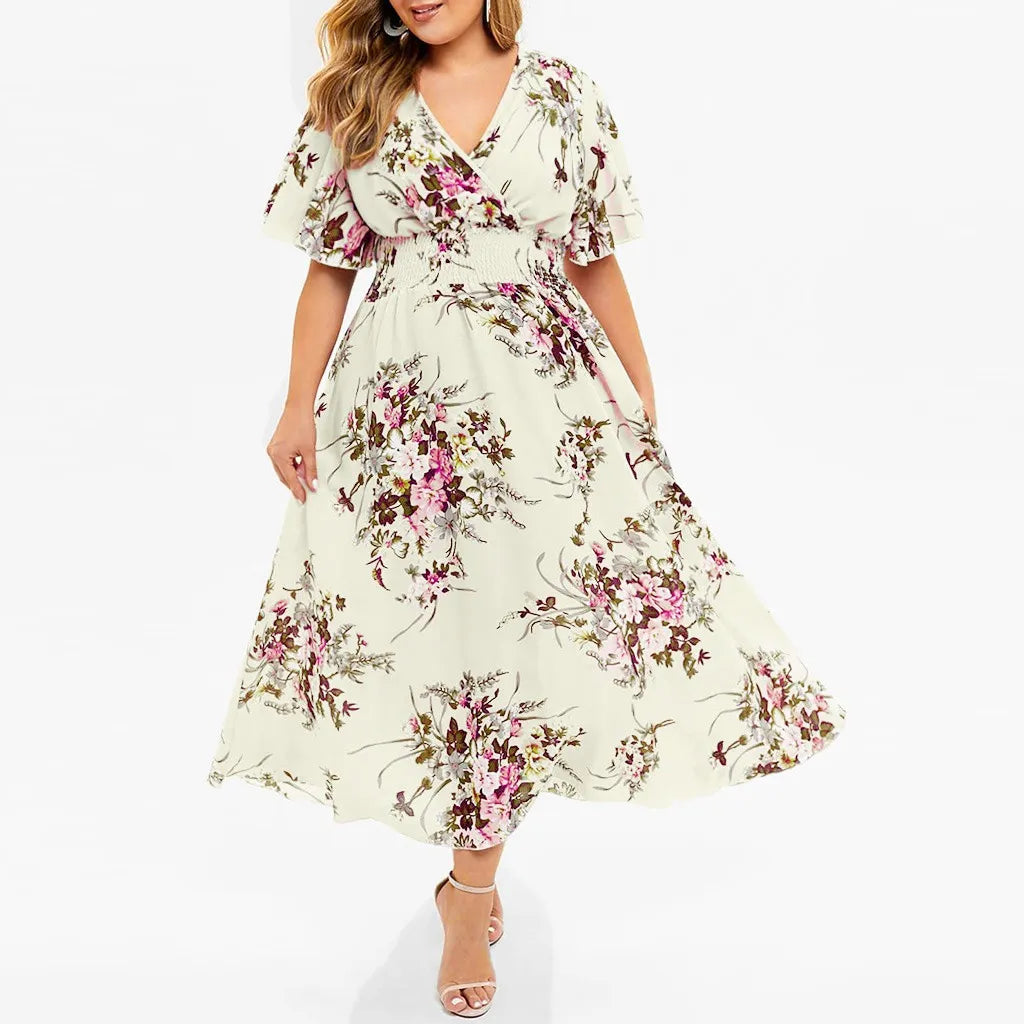 Robe en chiffon à fleurs - grande taille - Projet Paris - Légère et élégante