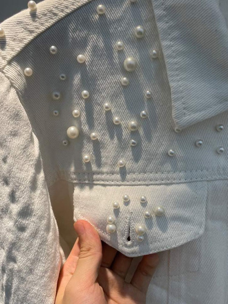 Ginny - veste en jean décontractée avec perles