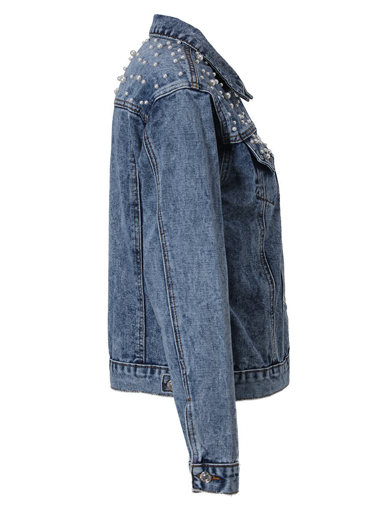Ginny - veste en jean décontractée avec perles