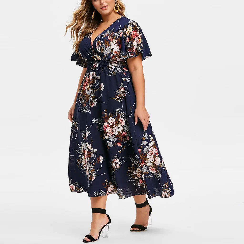 Robe en chiffon à fleurs - grande taille - Projet Paris - Légère et élégante