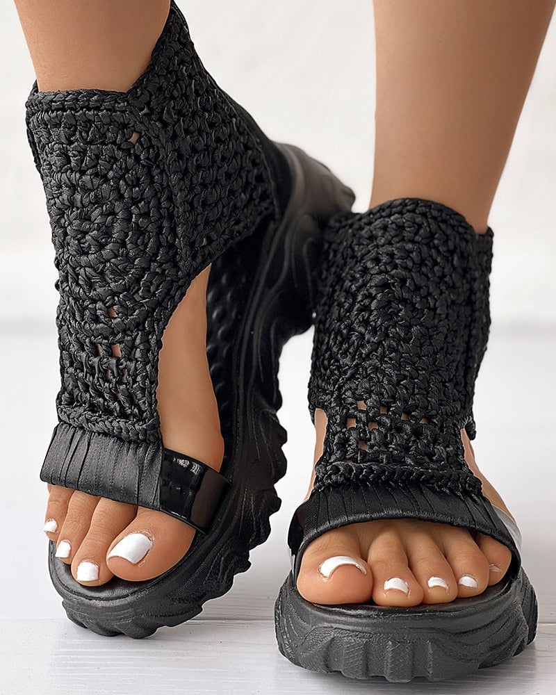 Claire - Sandales géométriques tissées pour femmes