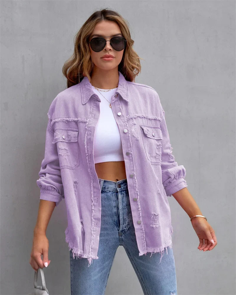 Josie - Veste en jean oversize décontractée