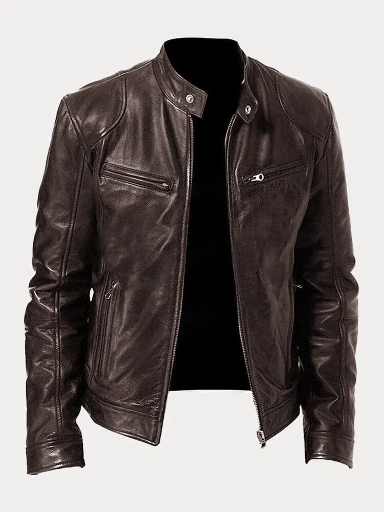 David – Veste en cuir décontractée